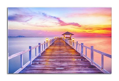 Fototapeta Drevený most pri západe slnka 24741